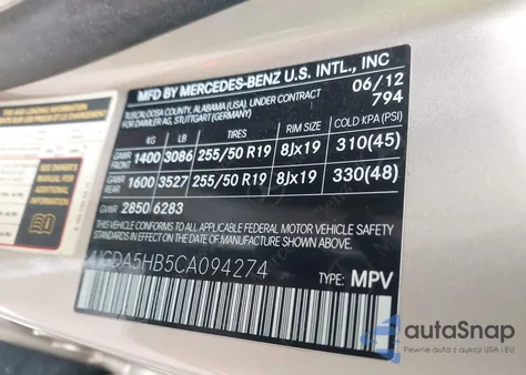 2012 Mercedes-Benz Ml 350 4Matic из США, поврежденный, VIN 4JGDA5HB5CA094274